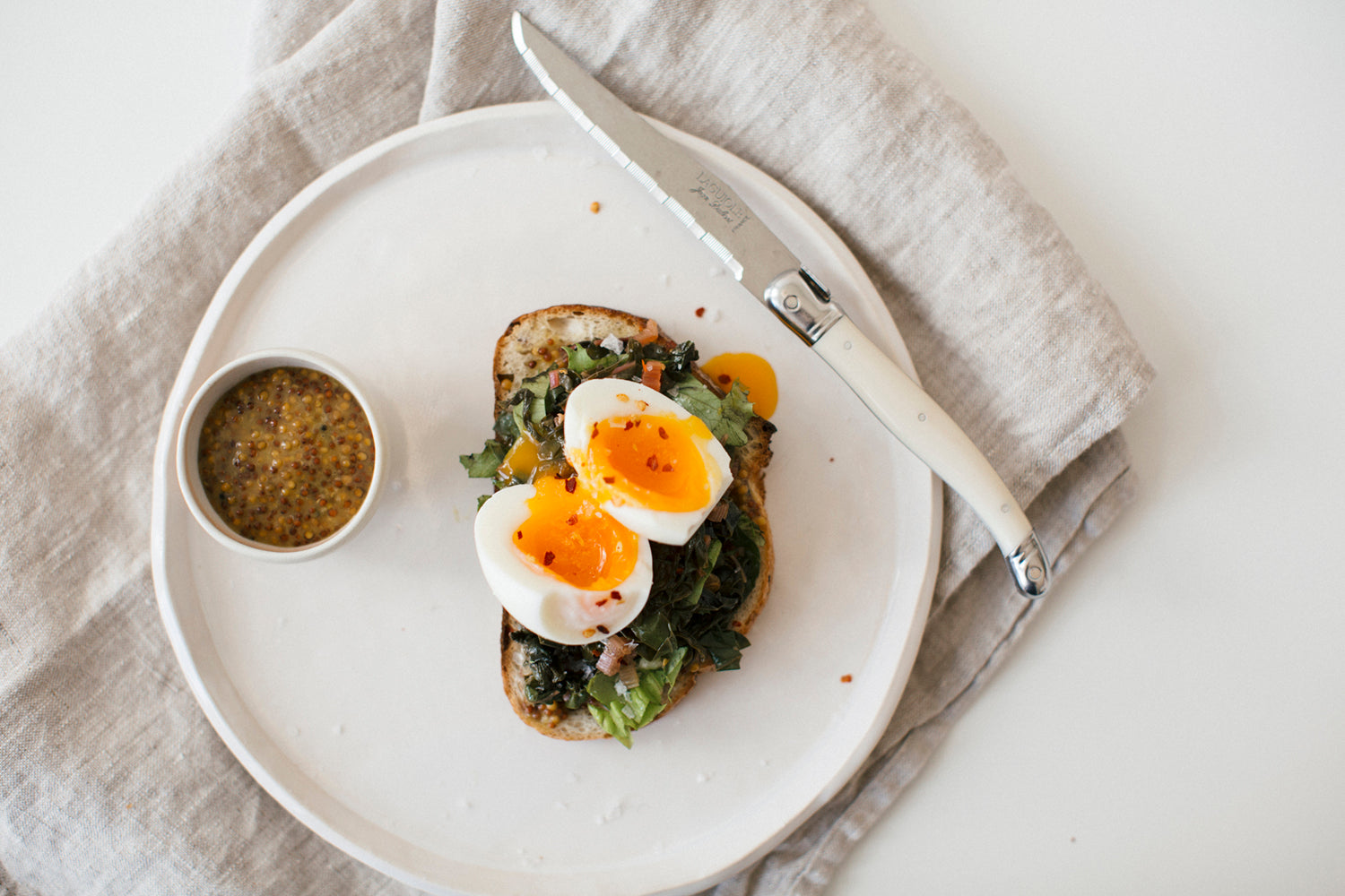 Sautéed Garlicky Swiss Chard Toast