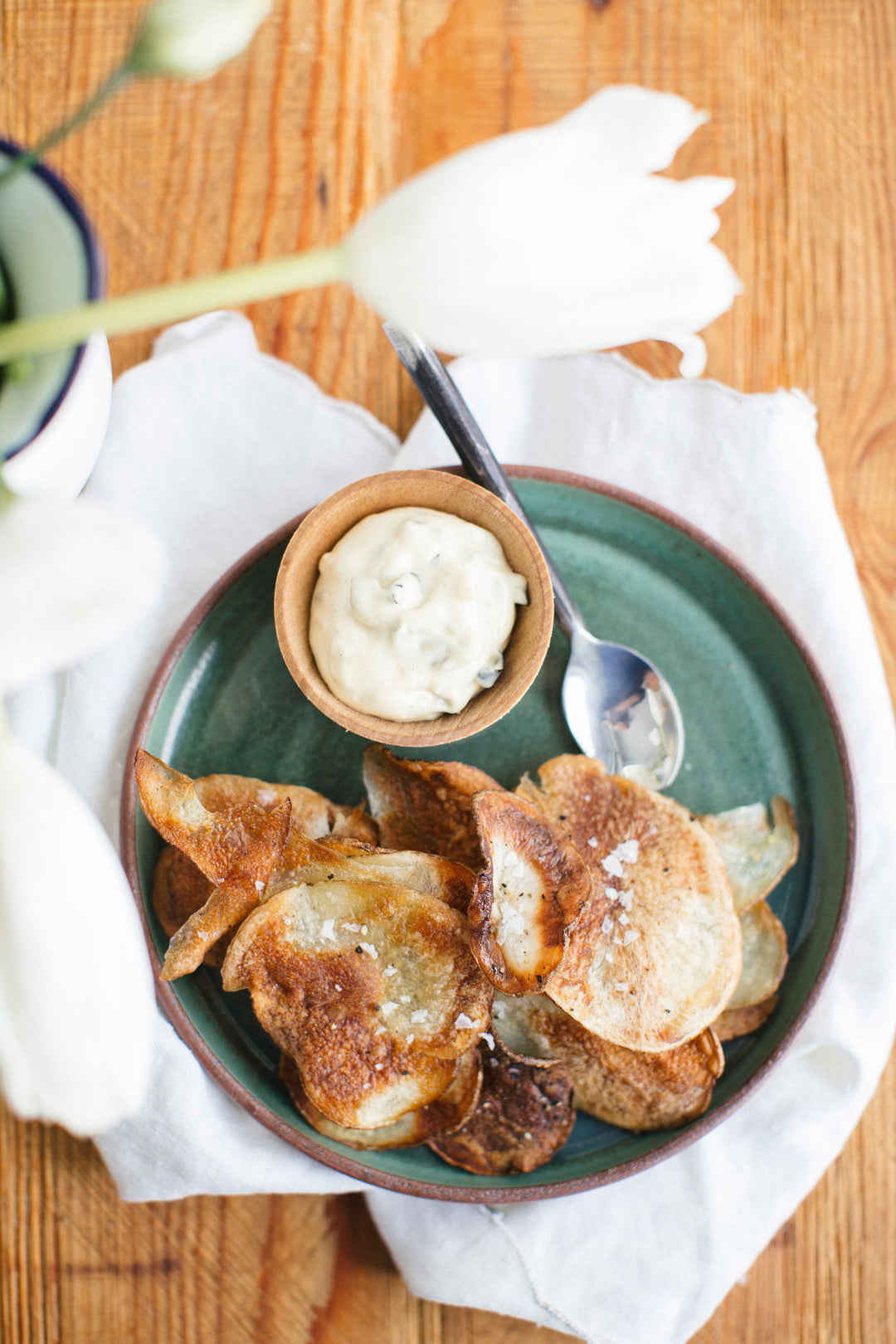 The Best Oven Chips w/ Grilled Jalapeño Mayo