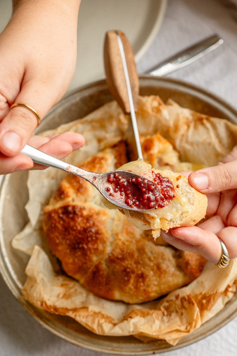 Baked Prosciutto Wrapped Brie in Buttery Pastry