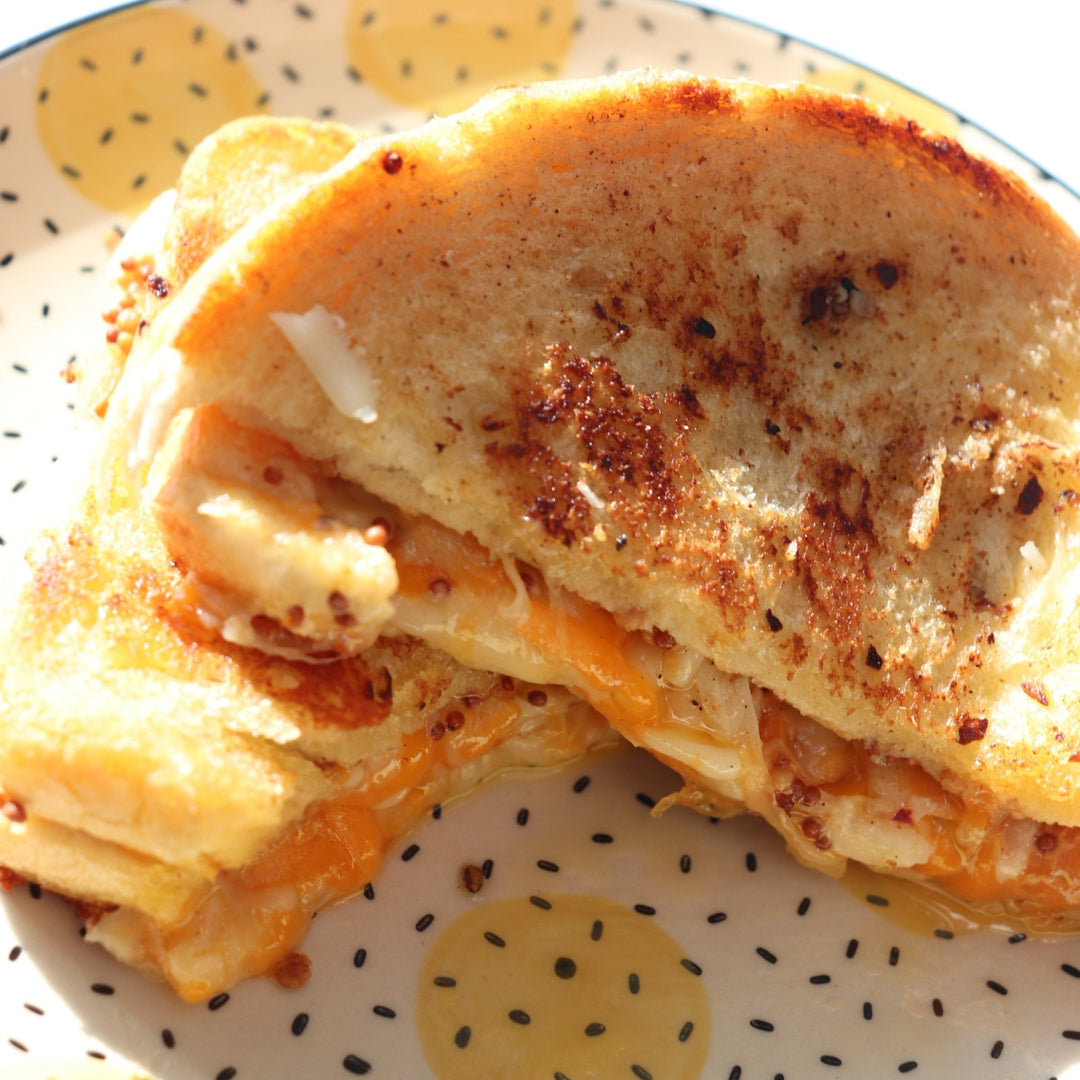 A close up of The Ultimate (Smak Dab) Grilled Cheese