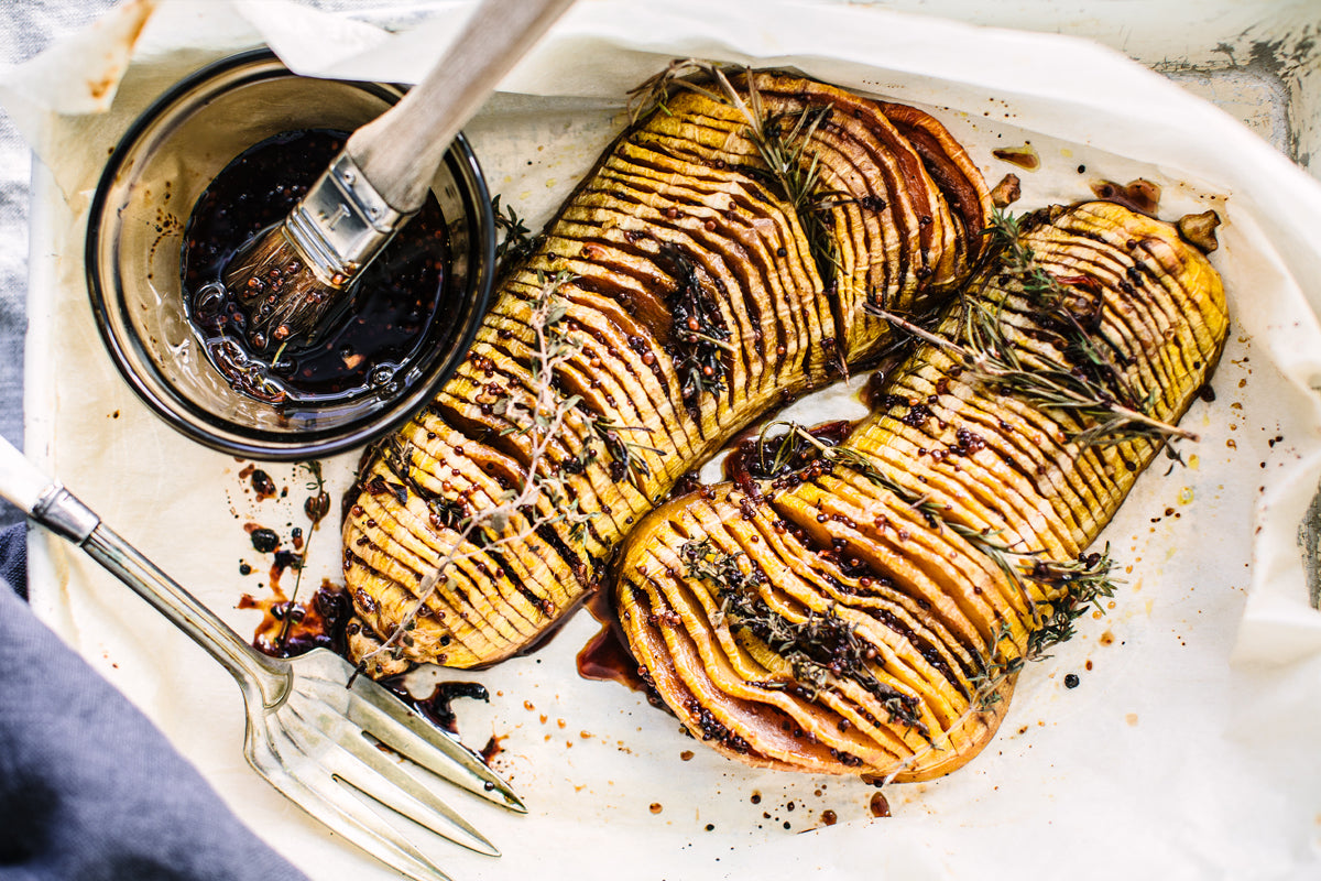 Roasted Hasselback Butternut Squash