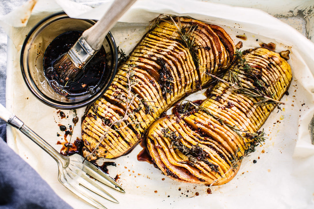 Roasted Hasselback Butternut Squash