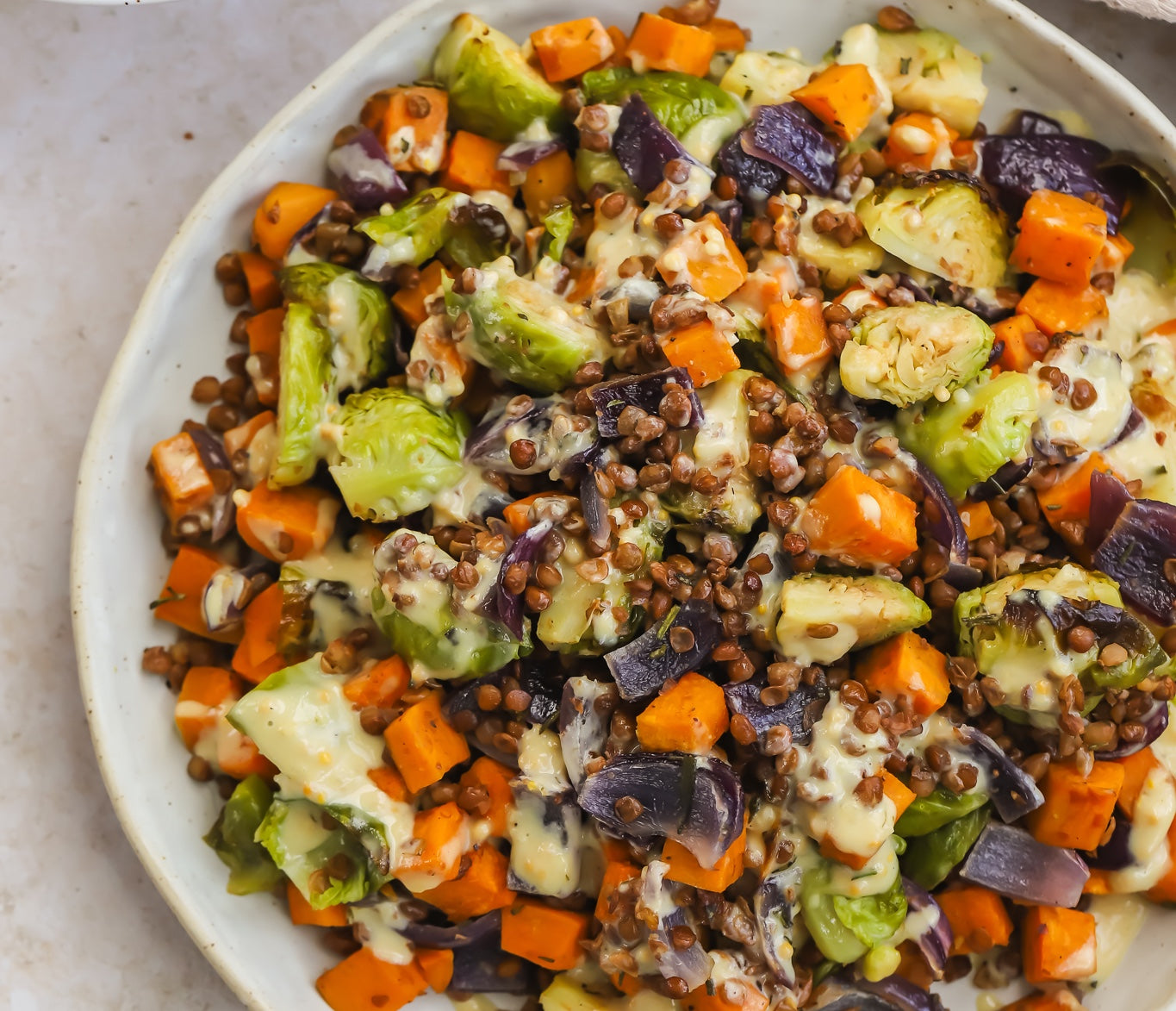 Warm Lentil Salad with Roasted Vegetables